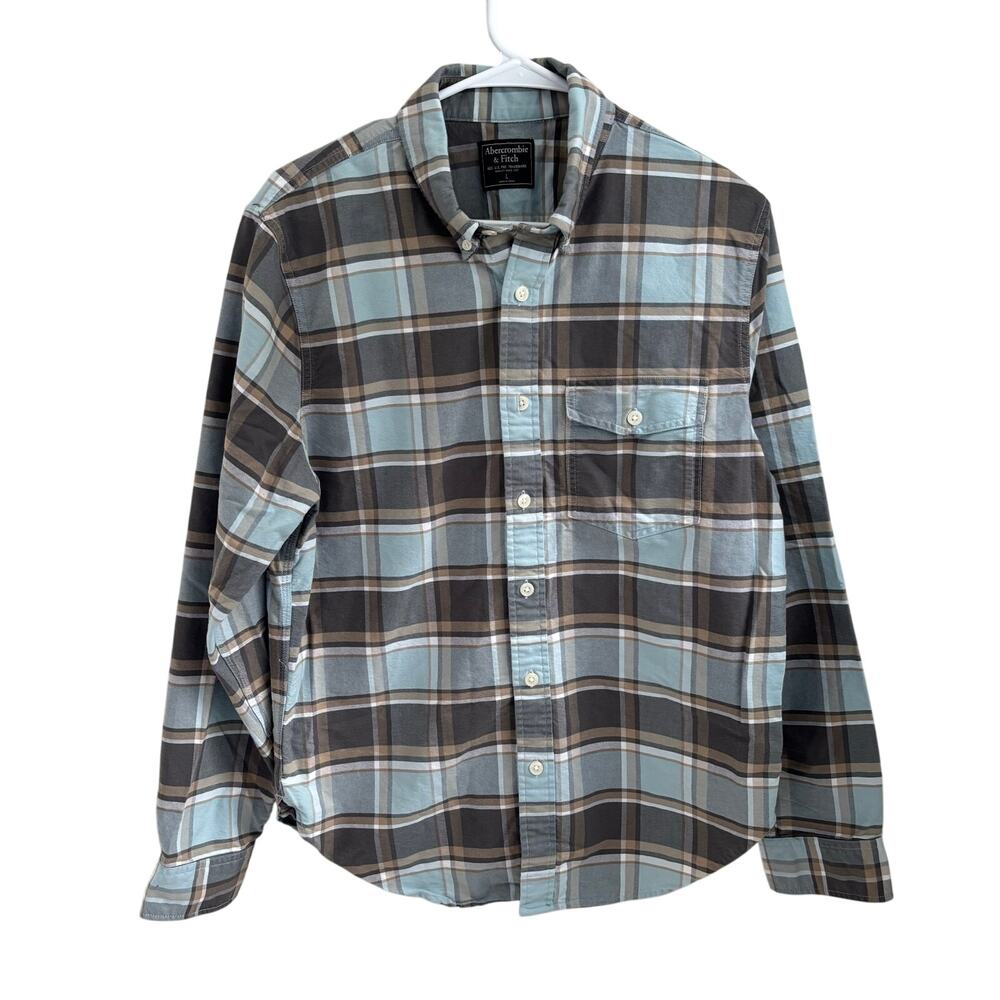 Abercrombie & Fitch Men's Plaid Button Up Preppy Casual Size L